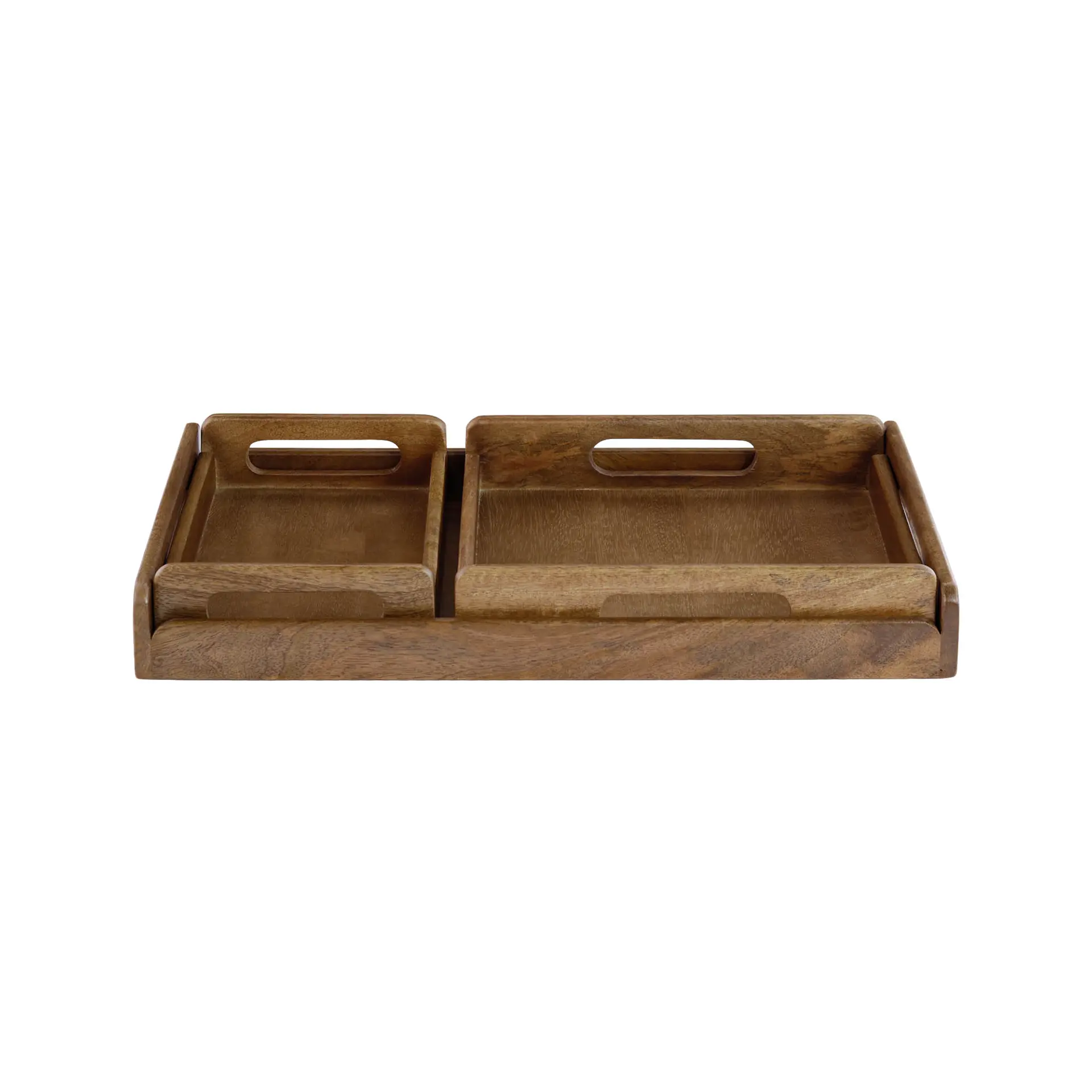 Chestnut Brown Nested Wooden Tray Set of 3 - Image 6