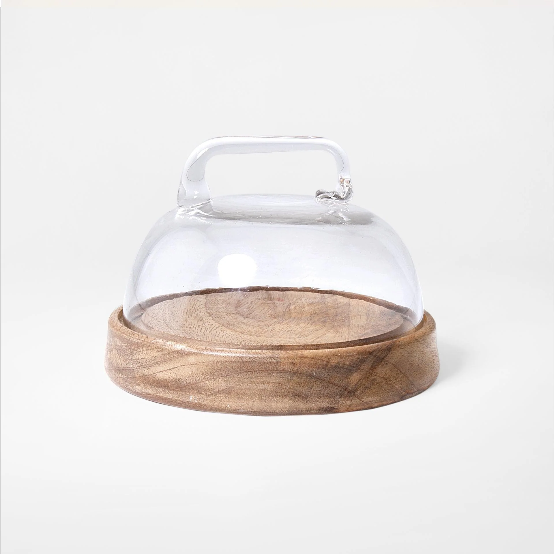 Dome Glass Cloche With Wooden Base- Small - Image 3