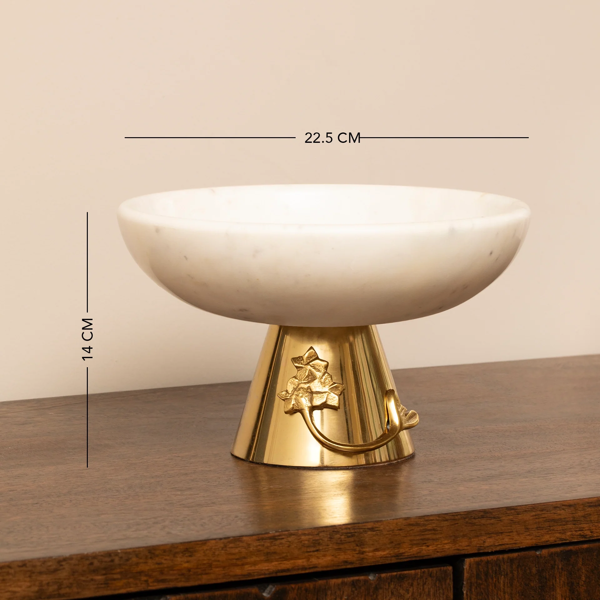 Frangipani Metal & Marble bowl - Short - Image 5