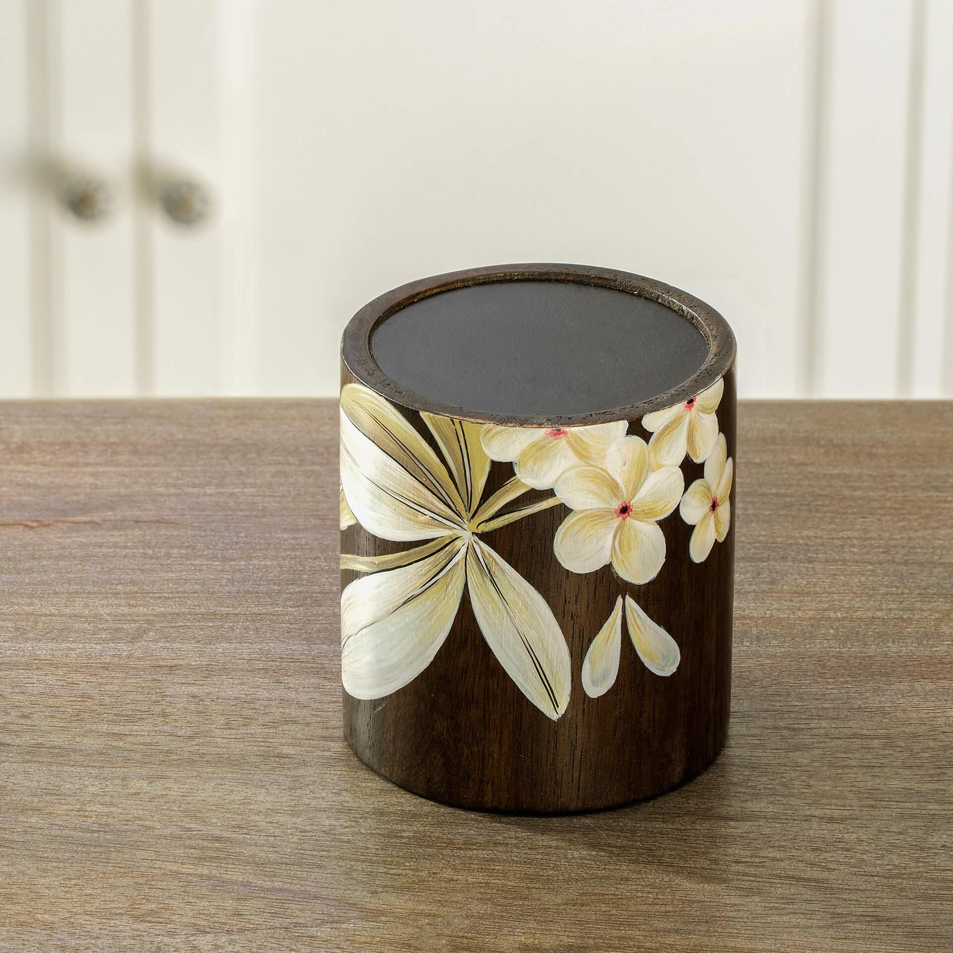 Frangipani Wooden Candle Holder (Small) - Image 3