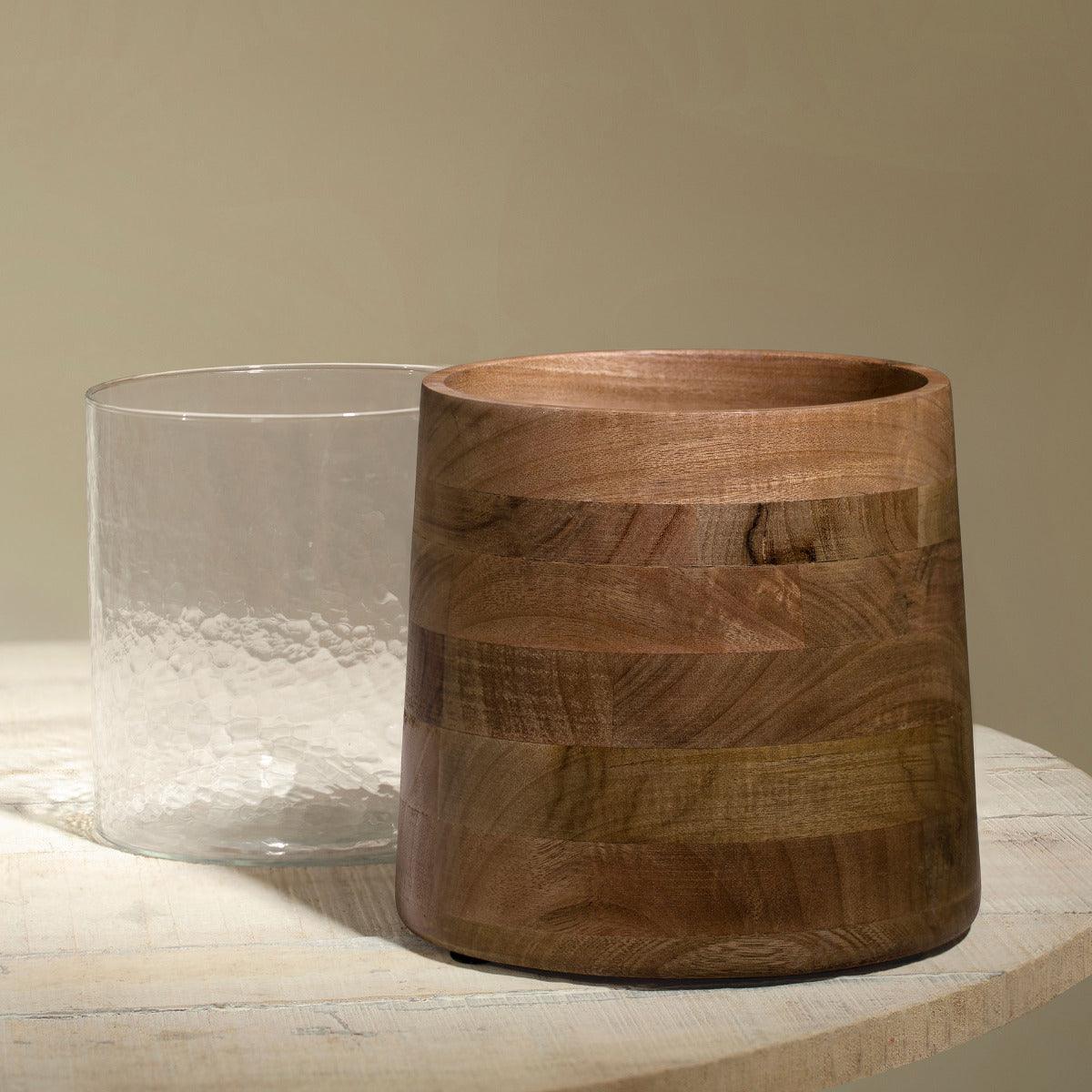 Fryst Wooden Bottle Cooler with Glass Insert - Image 3