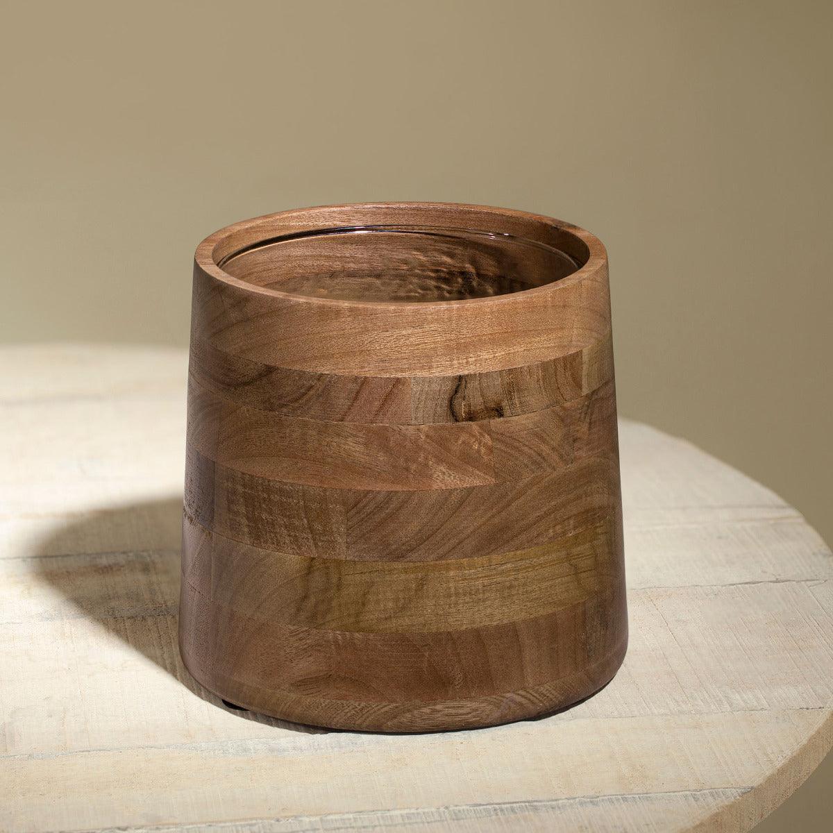 Fryst Wooden Bottle Cooler with Glass Insert - Image 4