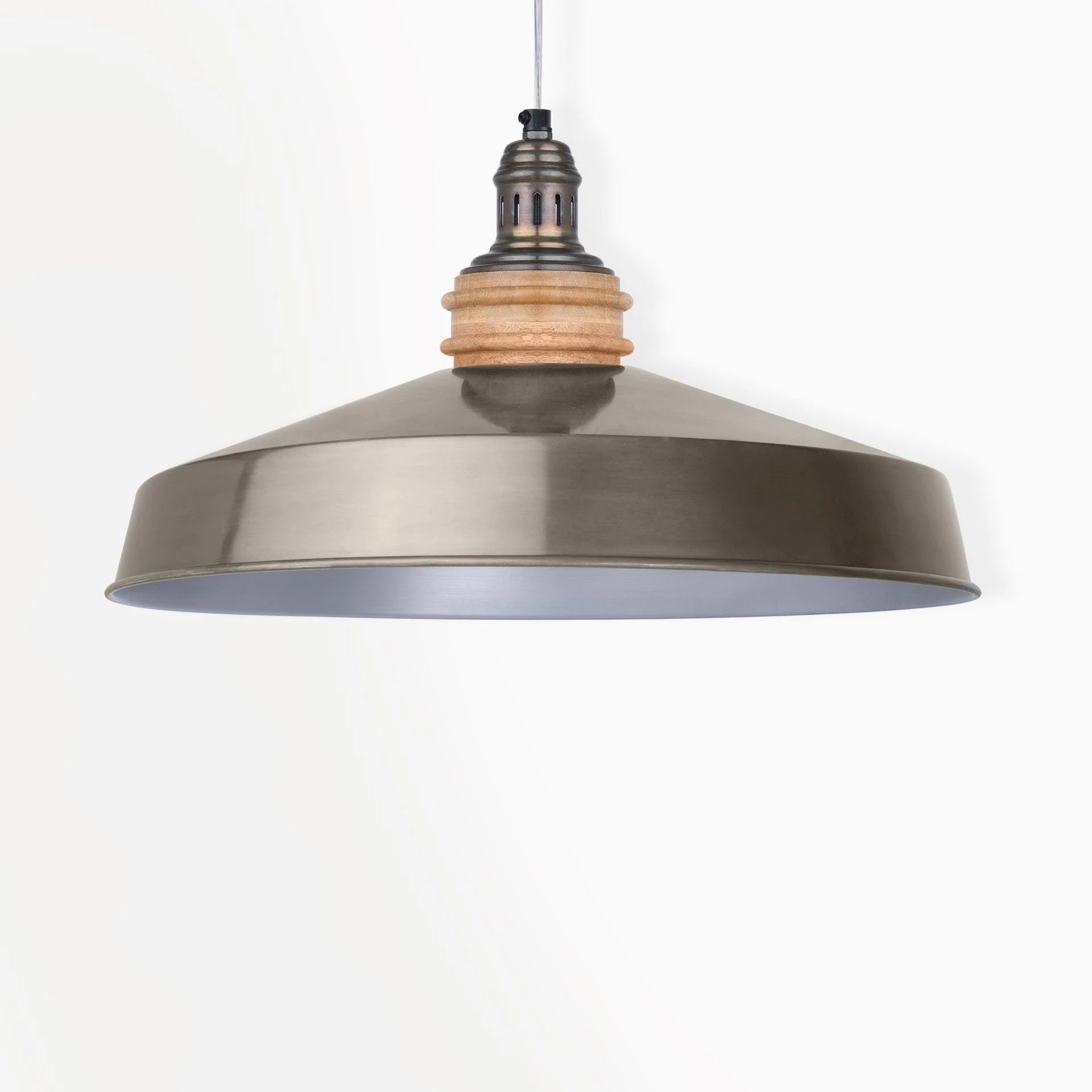 Gun Metal Pendant Lamp- Wide - Image 3