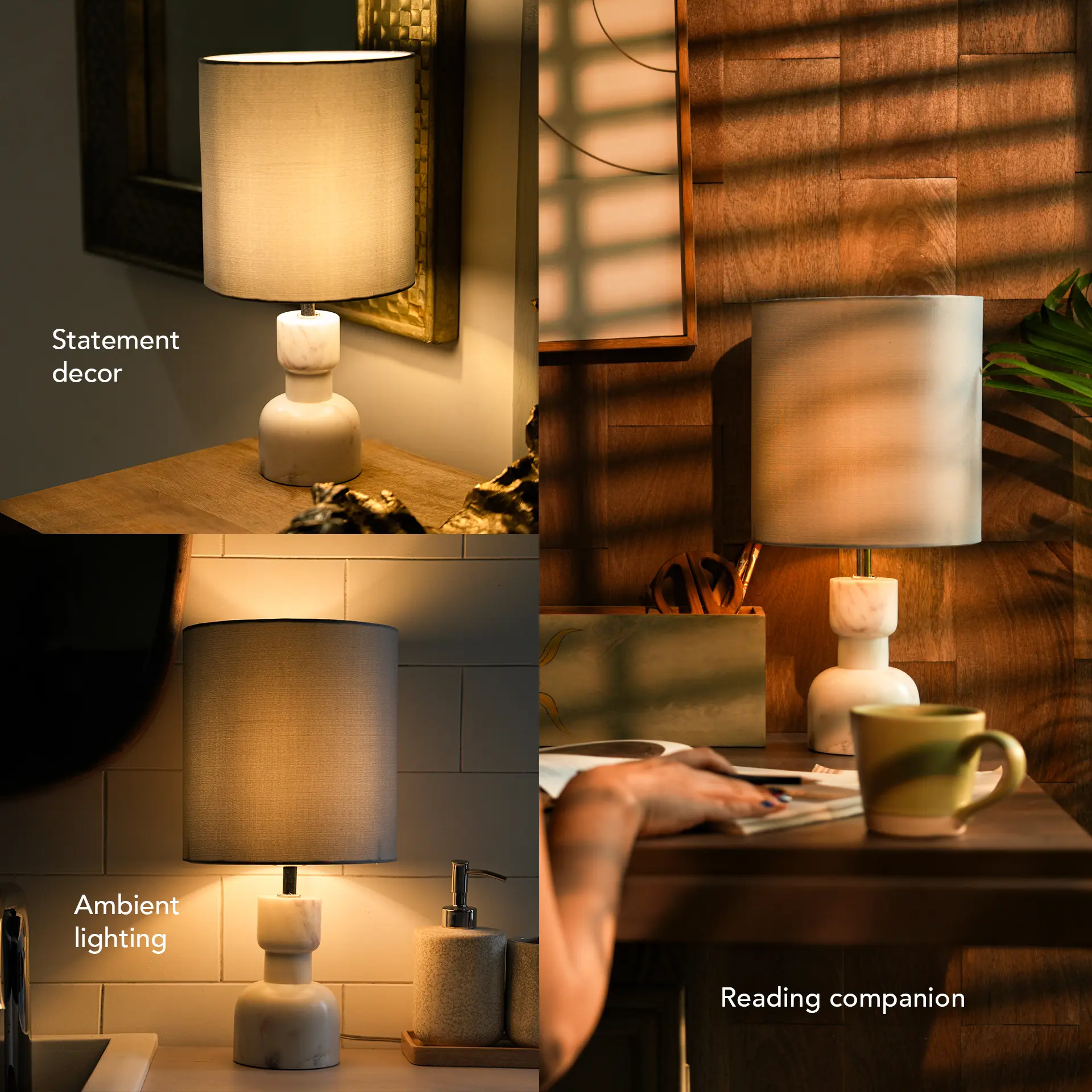 Mist Marble Table Lamp with Shade - Image 3