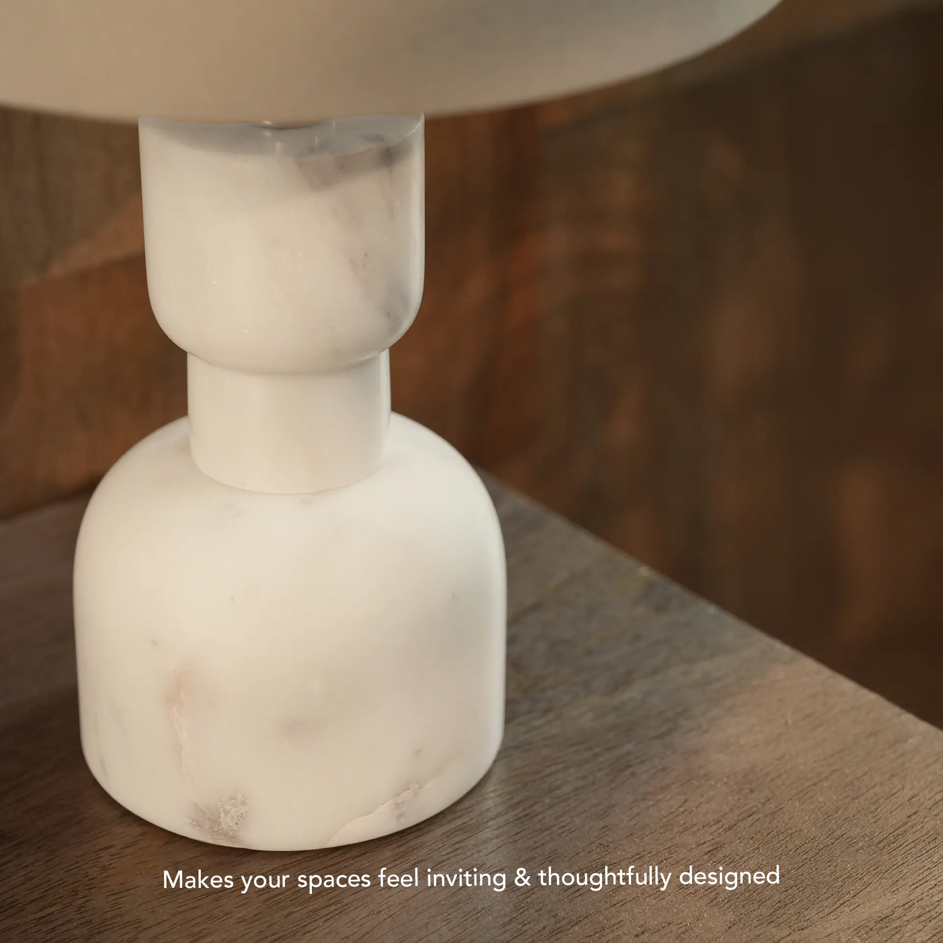 Mist Marble Table Lamp with Shade - Image 4