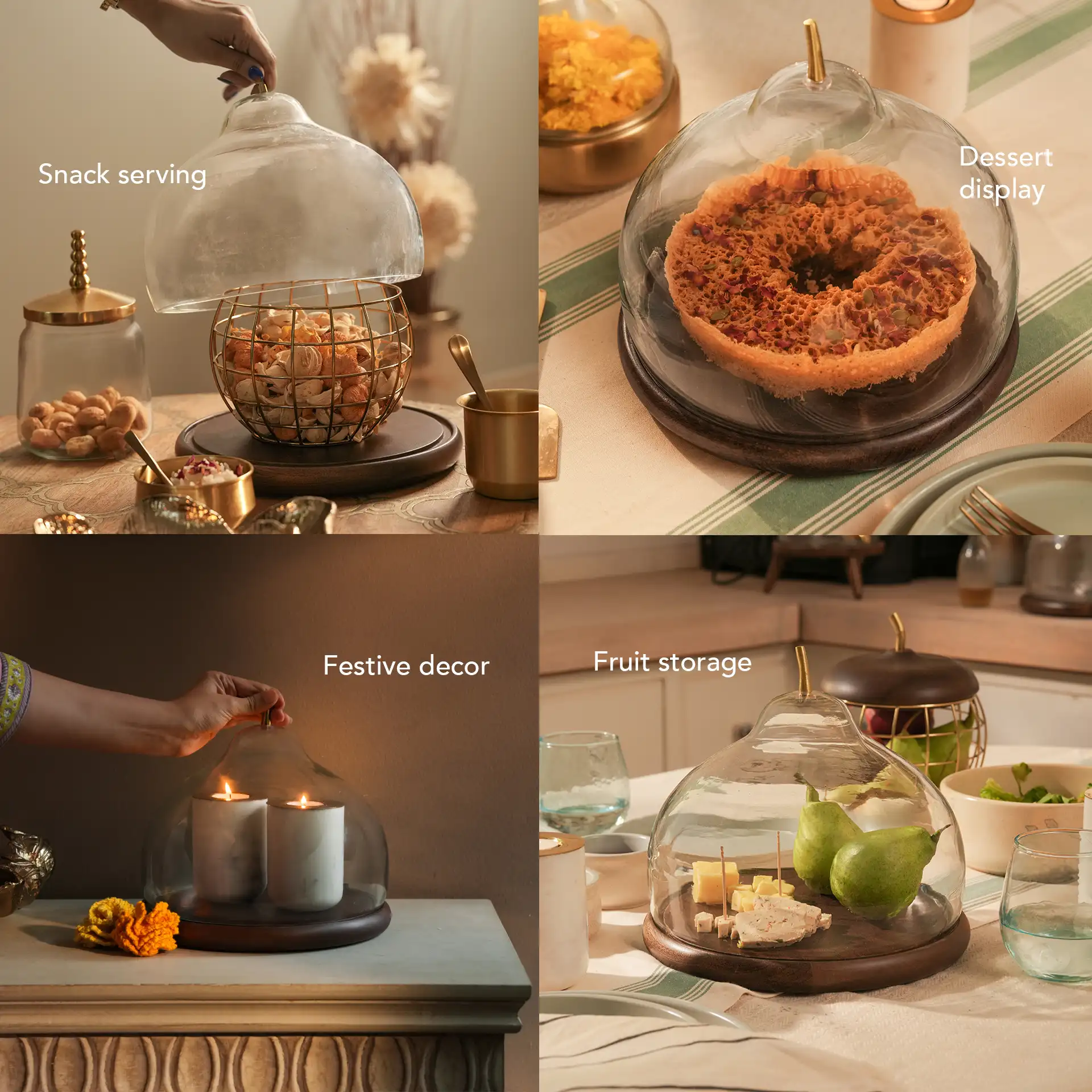 Pear Cloche With Wood Base - Image 3