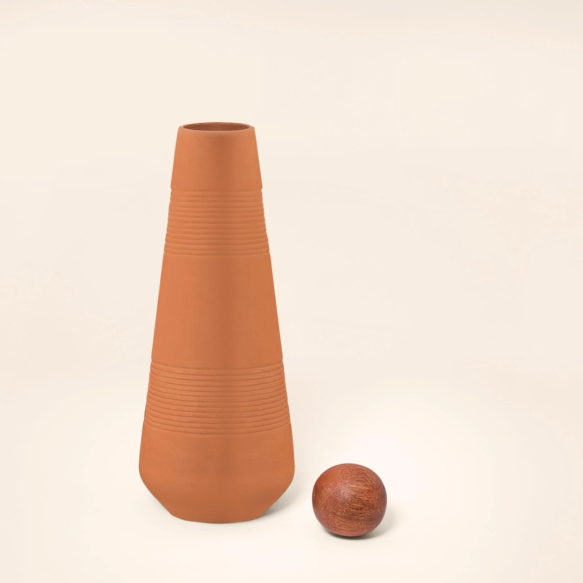 Terracotta Water Bottle With Sphere Stopper - Image 3