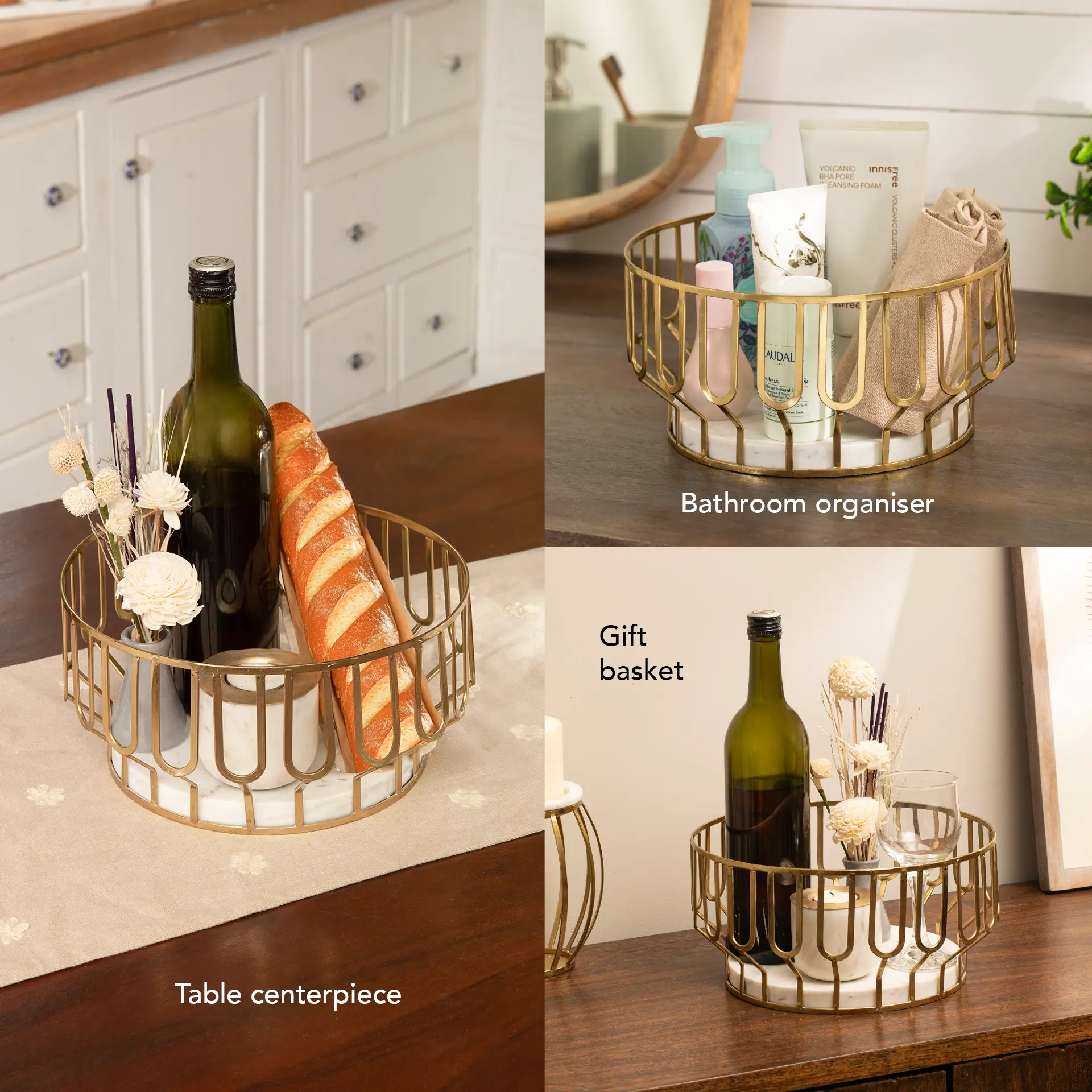 Weave Marble & Metal Basket- Large - Image 3